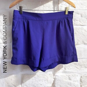New York & Co. 7th Ave. Suiting Collection Blue Cuffed Shorts, 12
